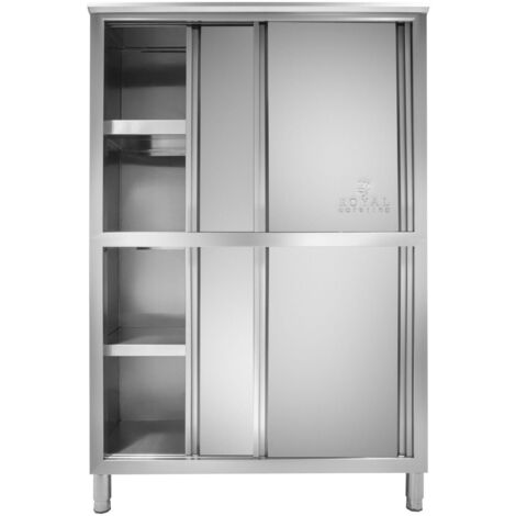 Mueble de cocina profesional de acero inoxidable 4 estantes 50 x 118 x 180 cm 3614123