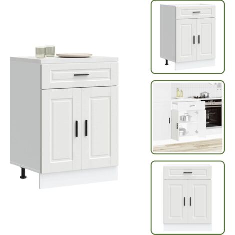 Mueble de cocina - vidaXL Mueble bajo de cocina Porto madera contrachapada blanca - Madera contrachapada