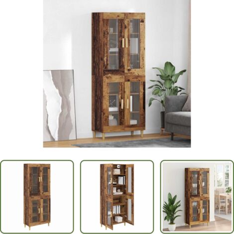 Mueble de comedor -  Aparador alto Madera envejecida 69,5 x 34 x 180 cm