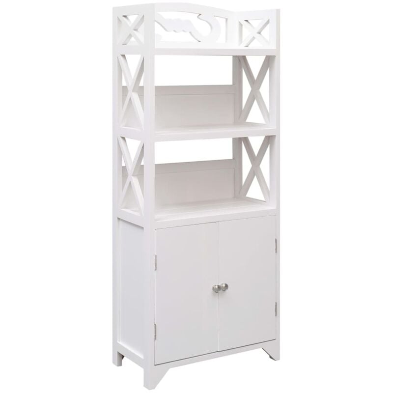 

vidaXL Mueble de Cuarto de Baño Madera Paulownia 46x24x116 cm Blanco - Blanco