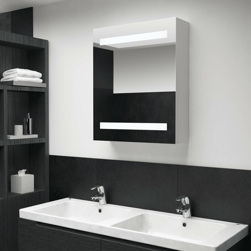 

BHD - Mueble de cuarto de baño con espejo LED 50x13,5x60 cm