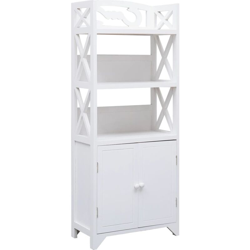 

Mueble de cuarto de bano madera Paulownia blanco 46x24x116 cm