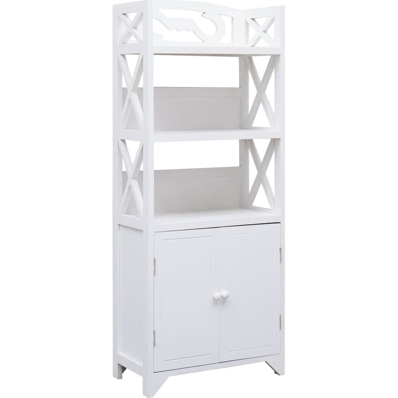 

Mueble de cuarto de baño madera Paulownia blanco 46x24x116 cm