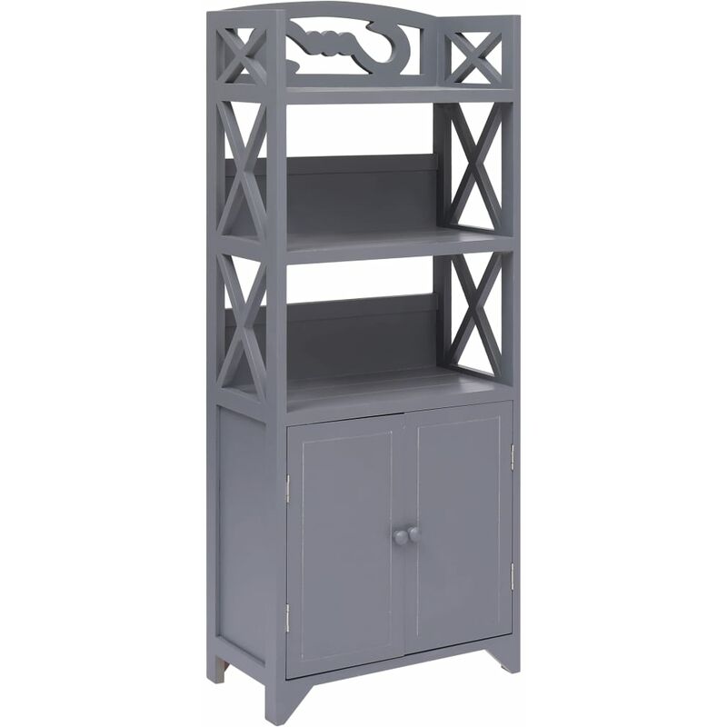 

Mueble de cuarto de baño madera Paulownia gris 46x24x116 cm