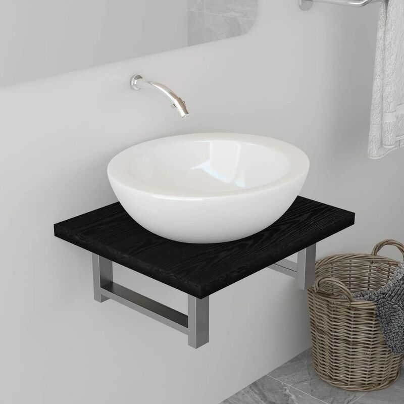 

Mueble de cuarto de baño negro 40x40x16,3 cm