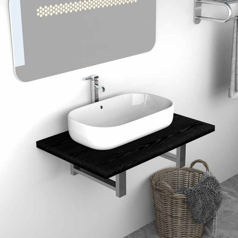 

Happyshopping - Mueble de cuarto de bano negro 60x40x16,3 cm