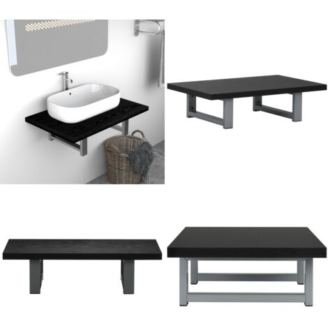 Mueble de cuarto de baño negro 60x40x16,3 cm - Estante de pared - Muebles de baño