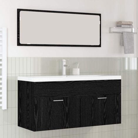 Mueble de Cuarto de Baño Roble Negro 100 x 38,5 x 46 cm