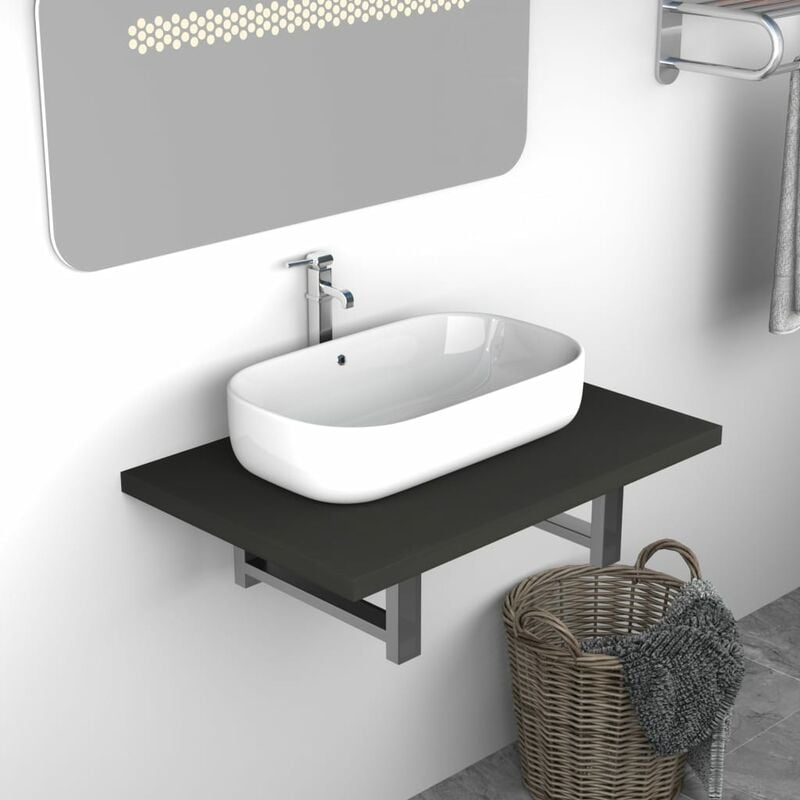 

Youthup - Mueble de cuarto de baño gris 60x40x16,3 cm - Gris