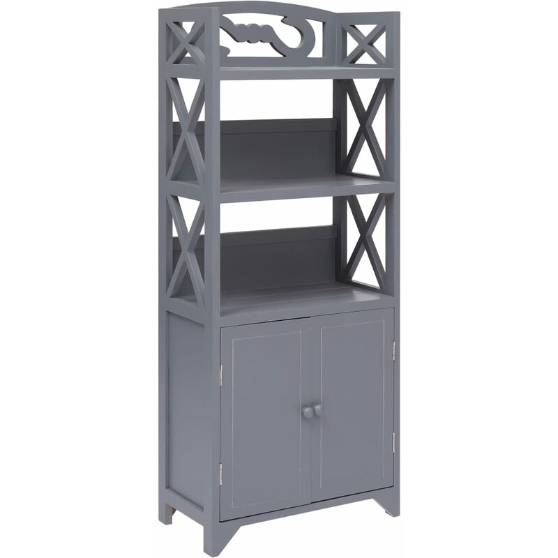 

Mueble de cuarto de baño madera Paulownia gris 46x24x116 cm - Gris