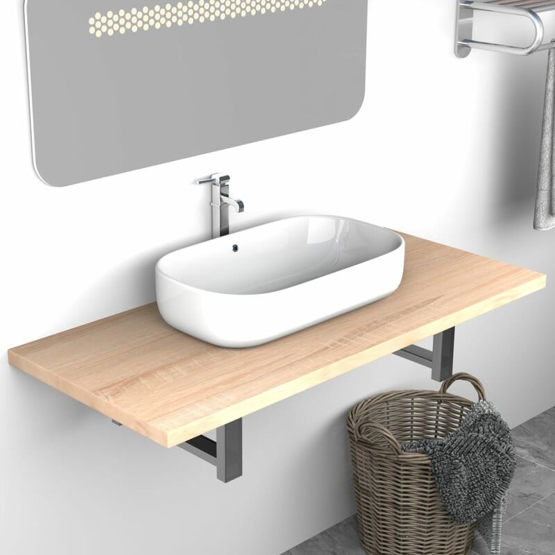 

Mueble de cuarto de baño roble 90x40x16,3 cm - Marrón