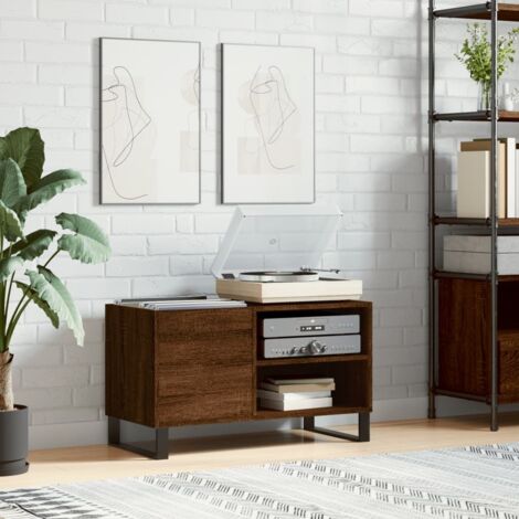 Mueble de discos madera de ingeniería marrón roble 85x38x48 cm vidaXL