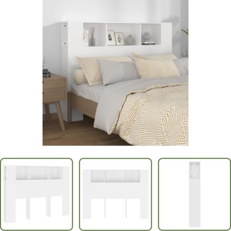 Mueble de dormitorio -  Mueble cabecero blanco 140x18,5x104,5 cm