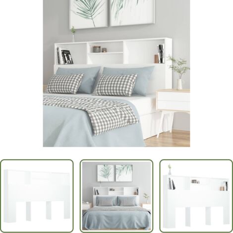 Mueble de dormitorio -  Mueble cabecero blanco 160x19x103,5 cm