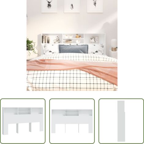 Mueble de dormitorio - Mueble cabecero blanco 180x19x103,5 cm