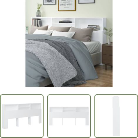 Mueble de dormitorio -  Mueble cabecero blanco 220x19x103,5 cm
