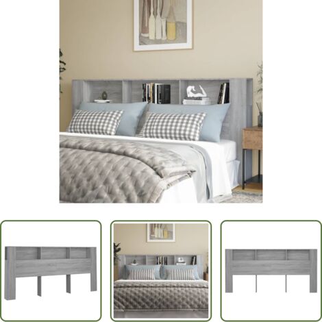 Mueble de dormitorio -  Mueble cabecero color gris Sonoma 220x18,5x104,5 cm