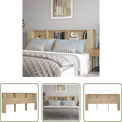 Mueble de dormitorio -  Mueble cabecero color roble Sonoma 220x18,5x104,5 cm