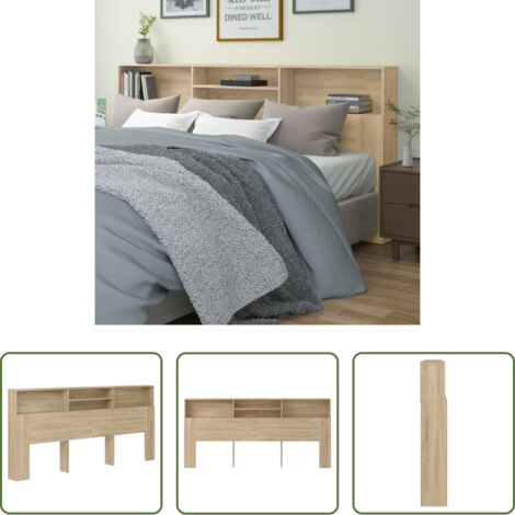 Mueble de dormitorio -  Mueble cabecero color roble Sonoma 220x19x103,5 cm