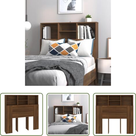 Mueble de dormitorio -  Mueble cabecero marrón roble 100x19x103,5 cm