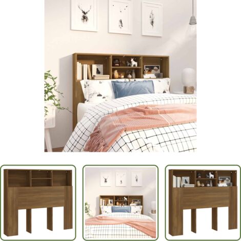Mueble de dormitorio -  Mueble cabecero marrón roble 120x19x103,5 cm