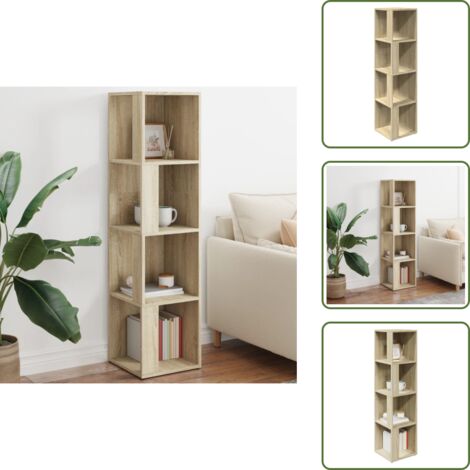 Mueble de dormitorio - vidaXL Mueble de esquina madera contrachapada roble Sonoma 33x33x132cm - Mueble de oficina