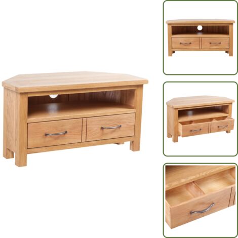 Mueble de dormitorio - vidaXL Mueble para TV con cajones madera maciza de roble 88x42x46 cm - Mueble de sala