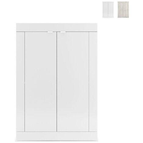 Mueble de entrada 2 puertas multiusos 78x116cm Basic Jessy Color: Blanco - 0