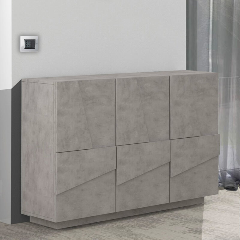 

Mueble vestíbulo aparador diseño moderno 3 puertas gris Ping Bronx M