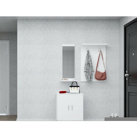 Mueble de Entrada Turmalin - Perchero, Zapatero - con Espejo, Puertas