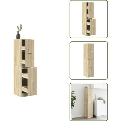Mueble de farmacia - vidaXL Boticario de roble Sonoma 30x41x144,5 cm Madera de ingeniería - Cajón