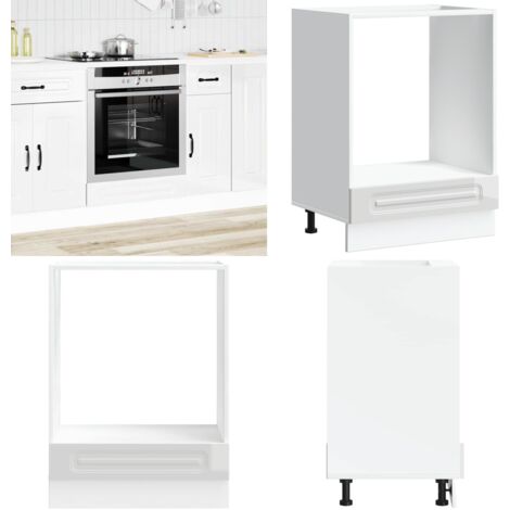 Mueble de horno Kalmar alto brillo blanco madera reconstituida - Horno - Cocina