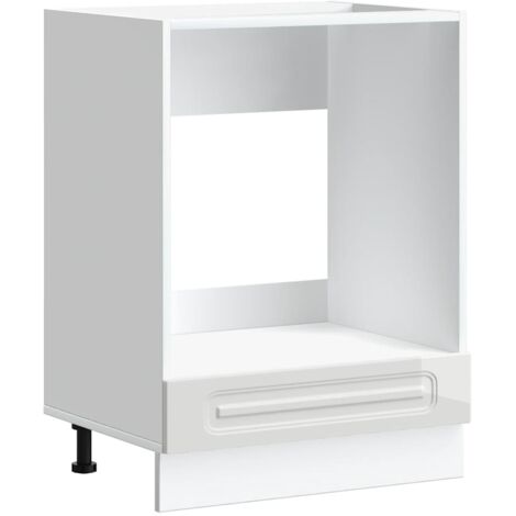 Mueble de horno Kalmar alto brillo blanco madera reconstituida vidaXL