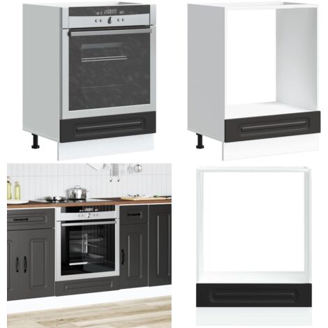 Mueble de horno Kalmar negra madera reconstituida - Horno - Cocina