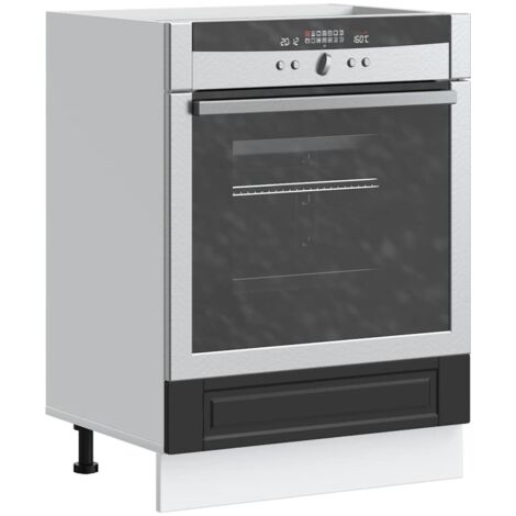Mueble de horno Porto negro madera reconstituida