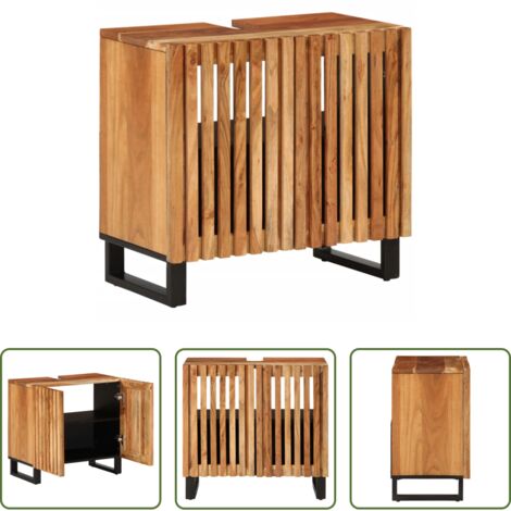 Mueble de lavabo -  Armario de lavabo para baño madera maciza de acacia 62x34x58 cm