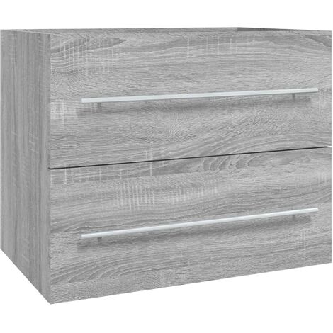 Mueble de lavabo Armario Lavabo Mueble para Debajo del Lavabo madera contrachapada gris Sonoma 60x38,5x48 cm BHF8131 MaisonChic