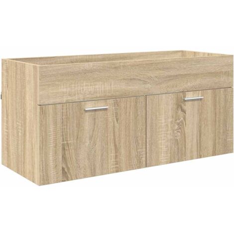 Mueble de lavabo con puerta Roble Sonoma Madera de ingeniería vidaXL