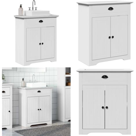 Mueble de lavabo de baño BODO blanco 70x35x80 cm - Lavabo - Mueble de baño blanco