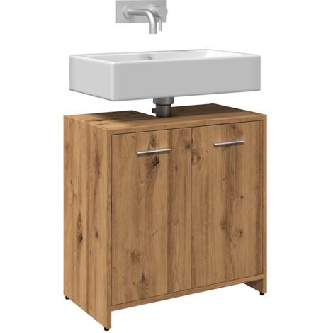 Mueble de lavabo de baño madera roble artisan 60x33x60 cm vidaXL