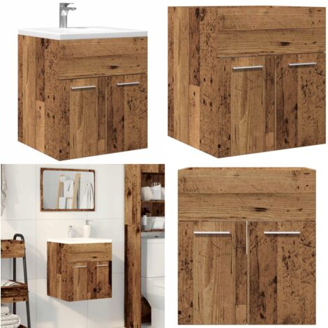 Mueble de lavabo madera de ingeniería envejecida 41x38,5x46 cm - Mueble de baño - Almacenamiento de baño