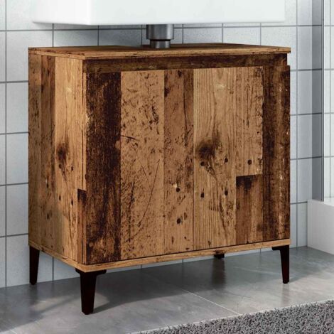 Mueble de lavabo madera de ingeniería envejecida 58x33x60 cm