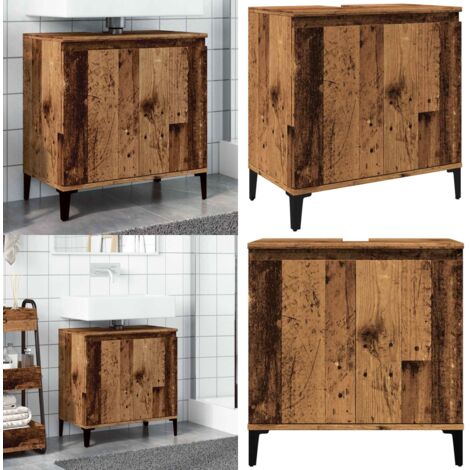 Mueble de lavabo madera de ingeniería envejecida 58x33x60 cm - Mueble de baño - Lavabo