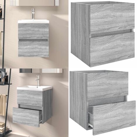 Mueble de lavabo madera de ingeniería gris Sonoma 41x38,5x45 cm - Mueble de lavabo - Madera contrachapada