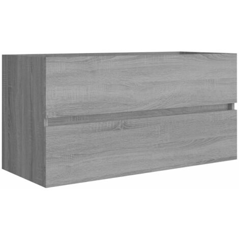 Mueble de lavabo madera de ingeniería gris Sonoma 90x38,5x45cm vidaXL