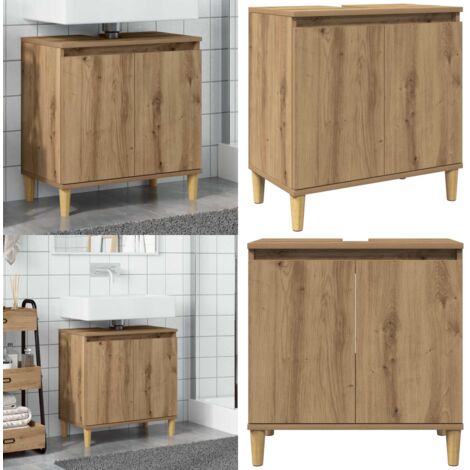 Mueble de lavabo madera de ingeniería roble artisan 58x33x60 cm - Mueble de lavabo - Madera contrachapada