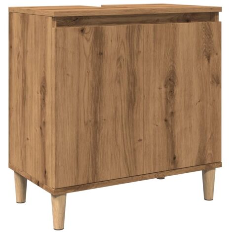 Mueble de lavabo madera de ingeniería roble artisan 58x33x60 cm vidaXL