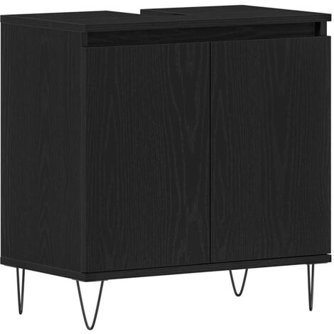 Mueble de lavabo madera de ingeniería roble negro 58x33x60 cm vidaXL