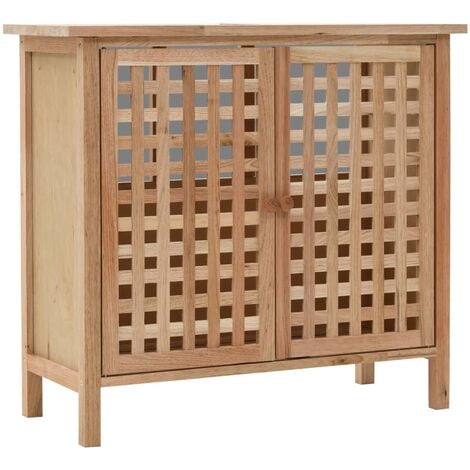 Mueble de lavabo madera maciza de nogal 66x29x61 cm vidaXL