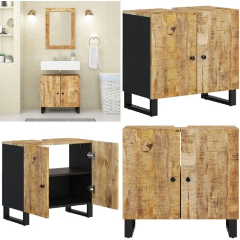 Mueble de lavabo madera mango y madera ingeniería 62x33x58 cm - Mueble de lavabo - Madera de mango